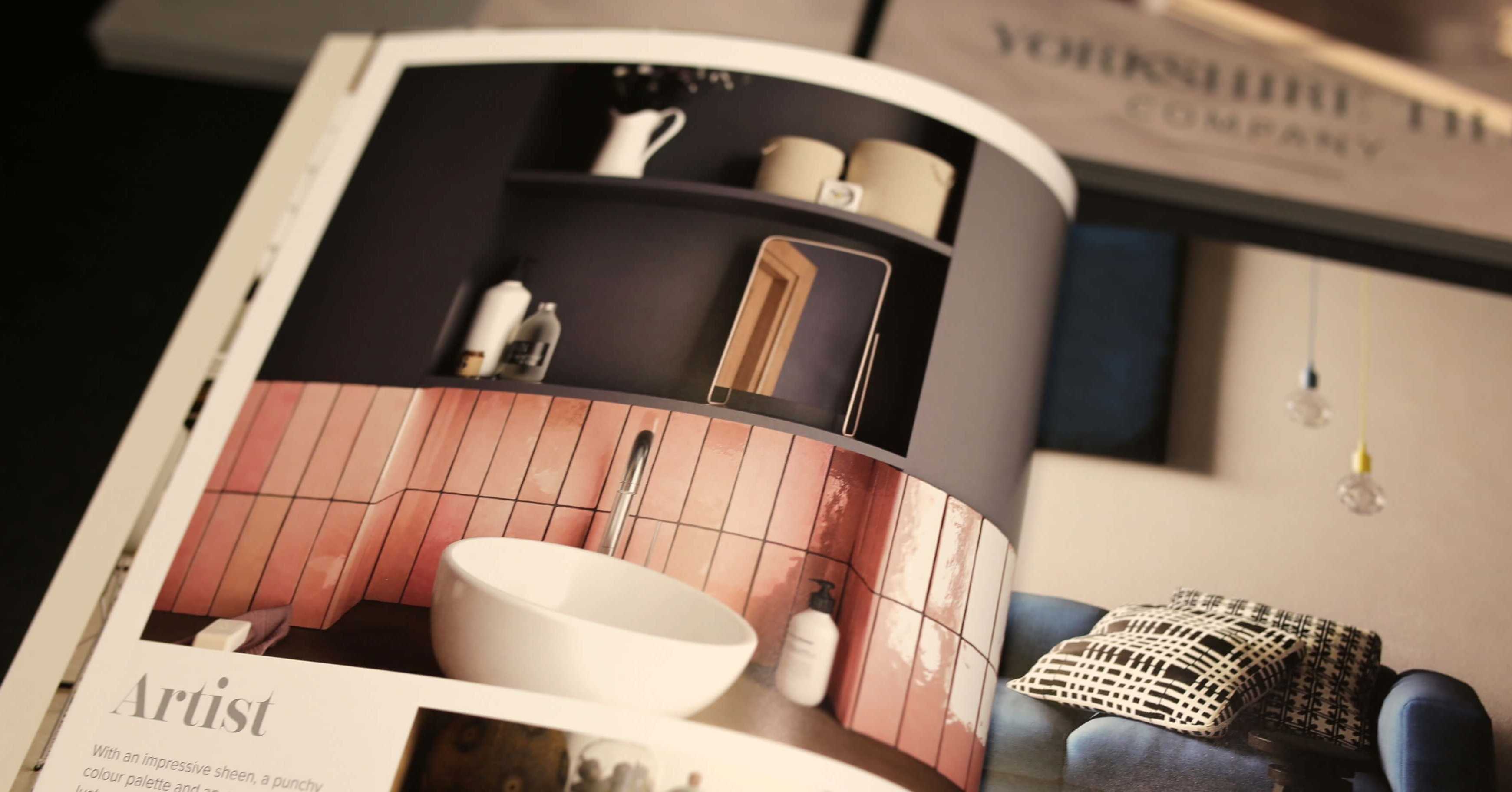showcasing products in a printed brochure
