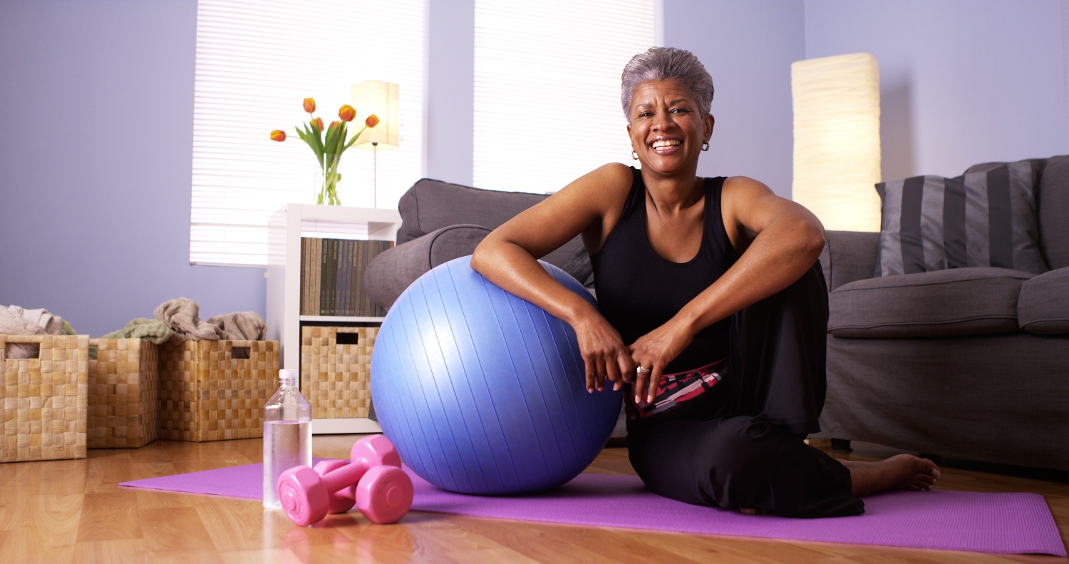 older adult woman exercising