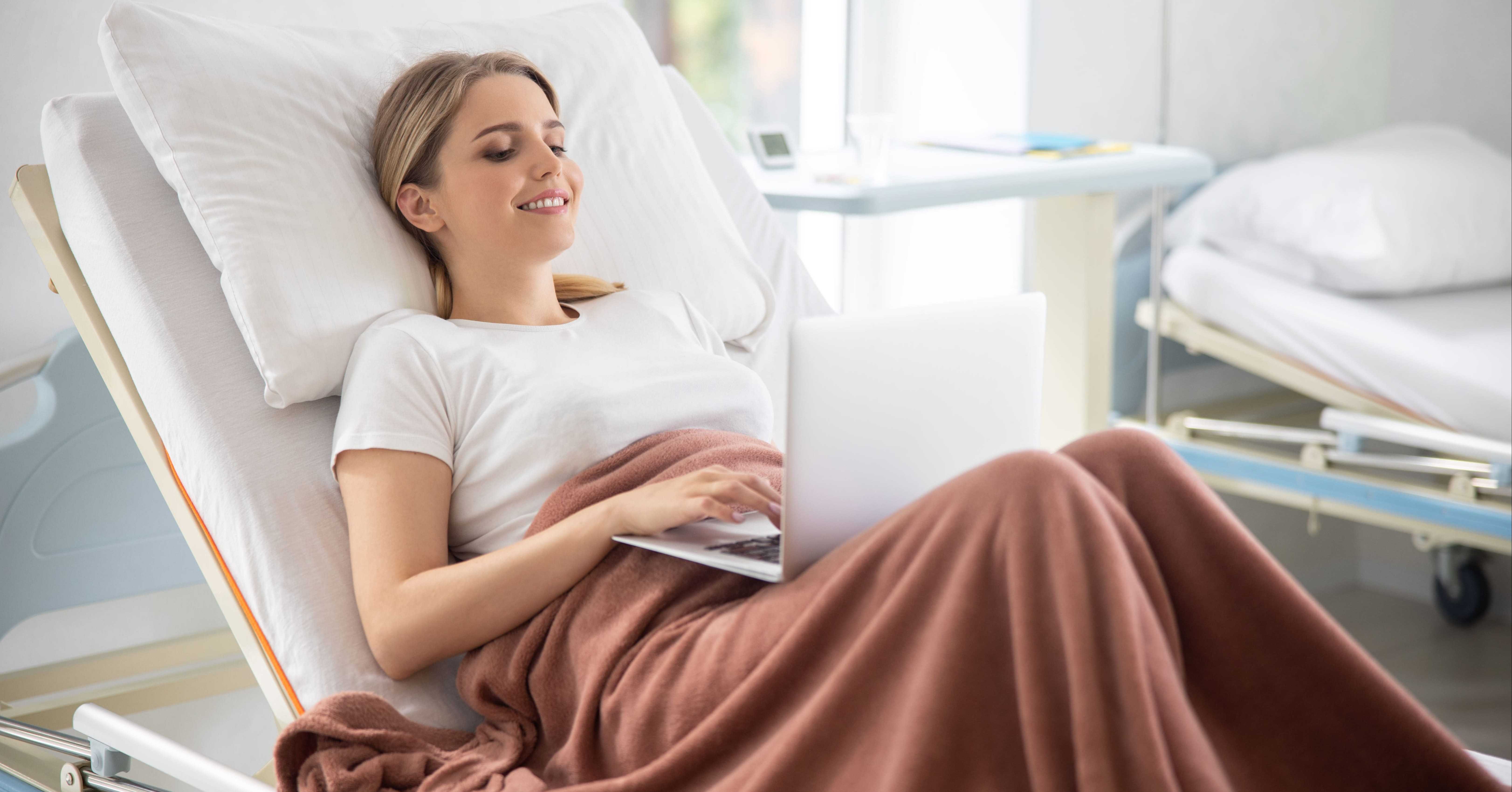 patient using WiFi in hospital