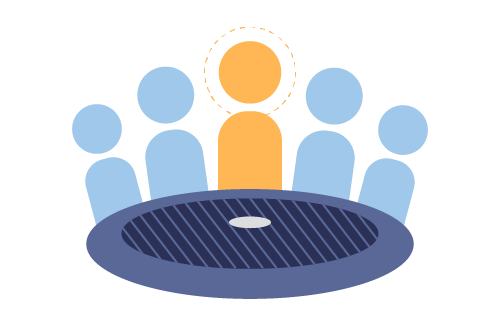 People At A Round Table Illustration