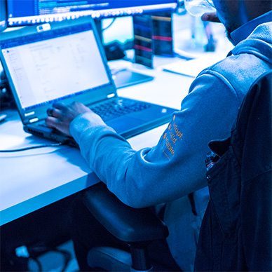 nvisia employee working on client site