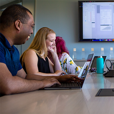 nvisia employees during a project review