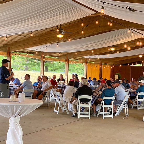 Presentation and food at 2021 ELITE golf outing