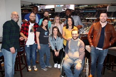 Zach Randolph and Tony Allen visit the Radians suite
