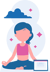 Girl sitting in yoga meditation pose