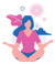 woman sitting in lotus pose doing meditation
