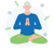 elderly man sitting in yoga pose doing yoga for men