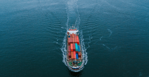 International container cargo ship on operations