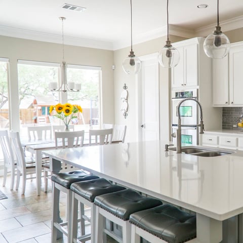 kitchen and dining area