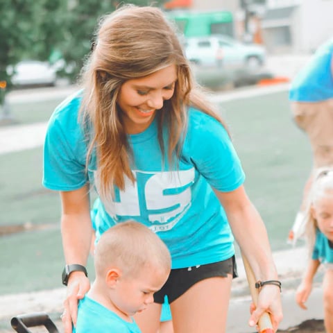 person volunteering