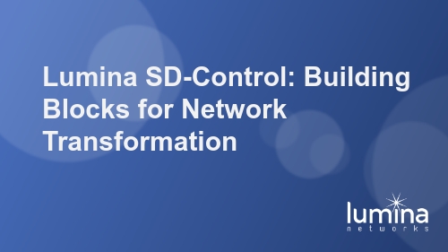 Lumina SD-Control: Building Blocks for Network Transformation