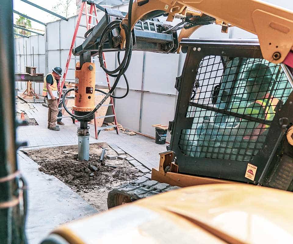 deep foundation system installation using 8 inch helical piles