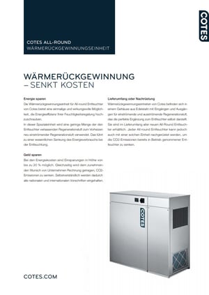 COTES ALL-ROUND WÄRMERÜCKGEWINNUNGSEINHEIT