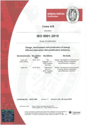 ISO 9001-2015 COTES AS-1