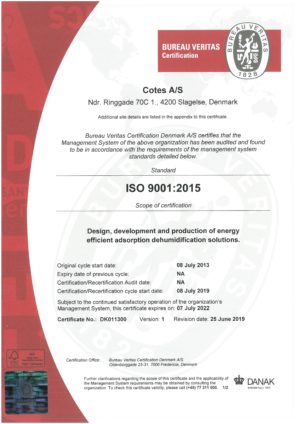 ISO 9001-2015 COTES AS