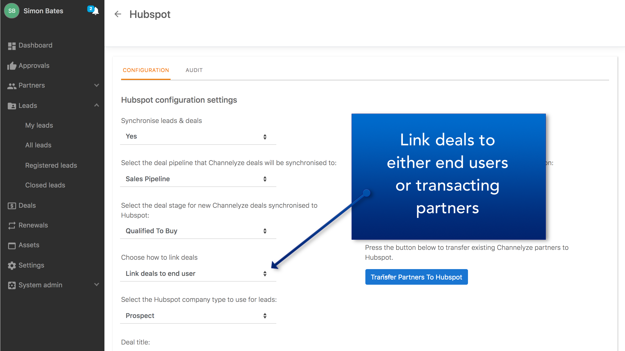 Associating deal options