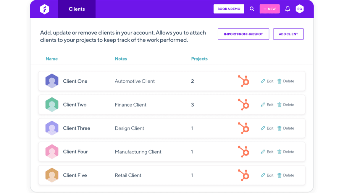 Import your clients from HubSpot into Forecast
