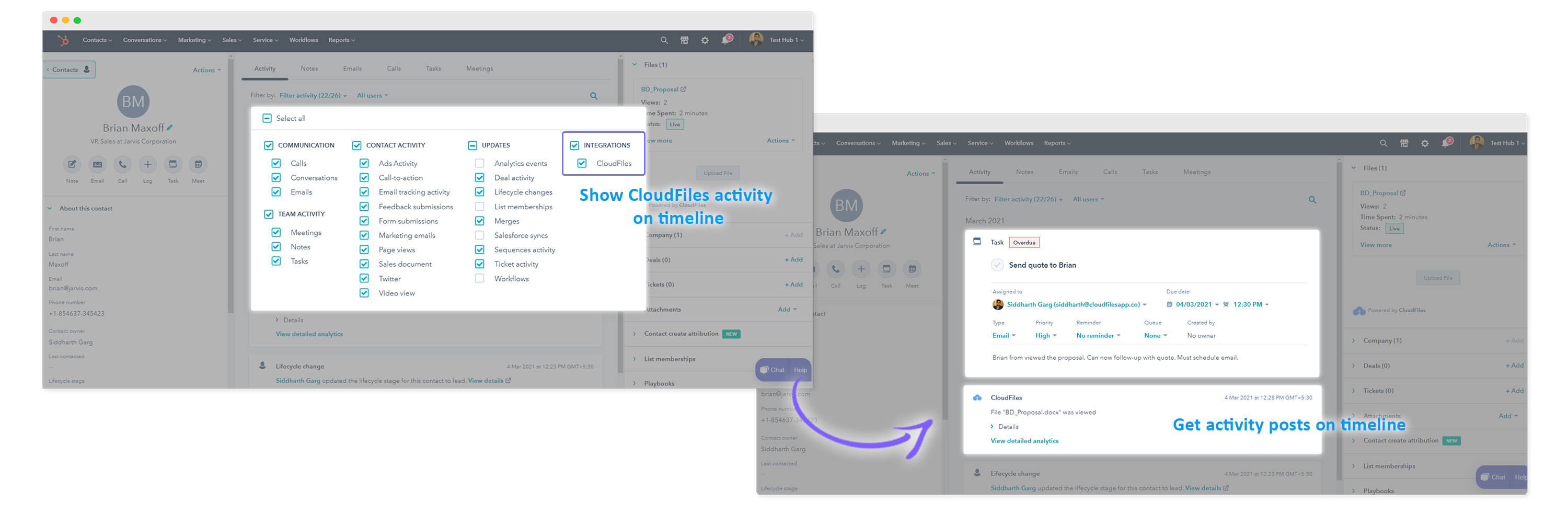 Getting activity posted on your timeline by CloudFiles
