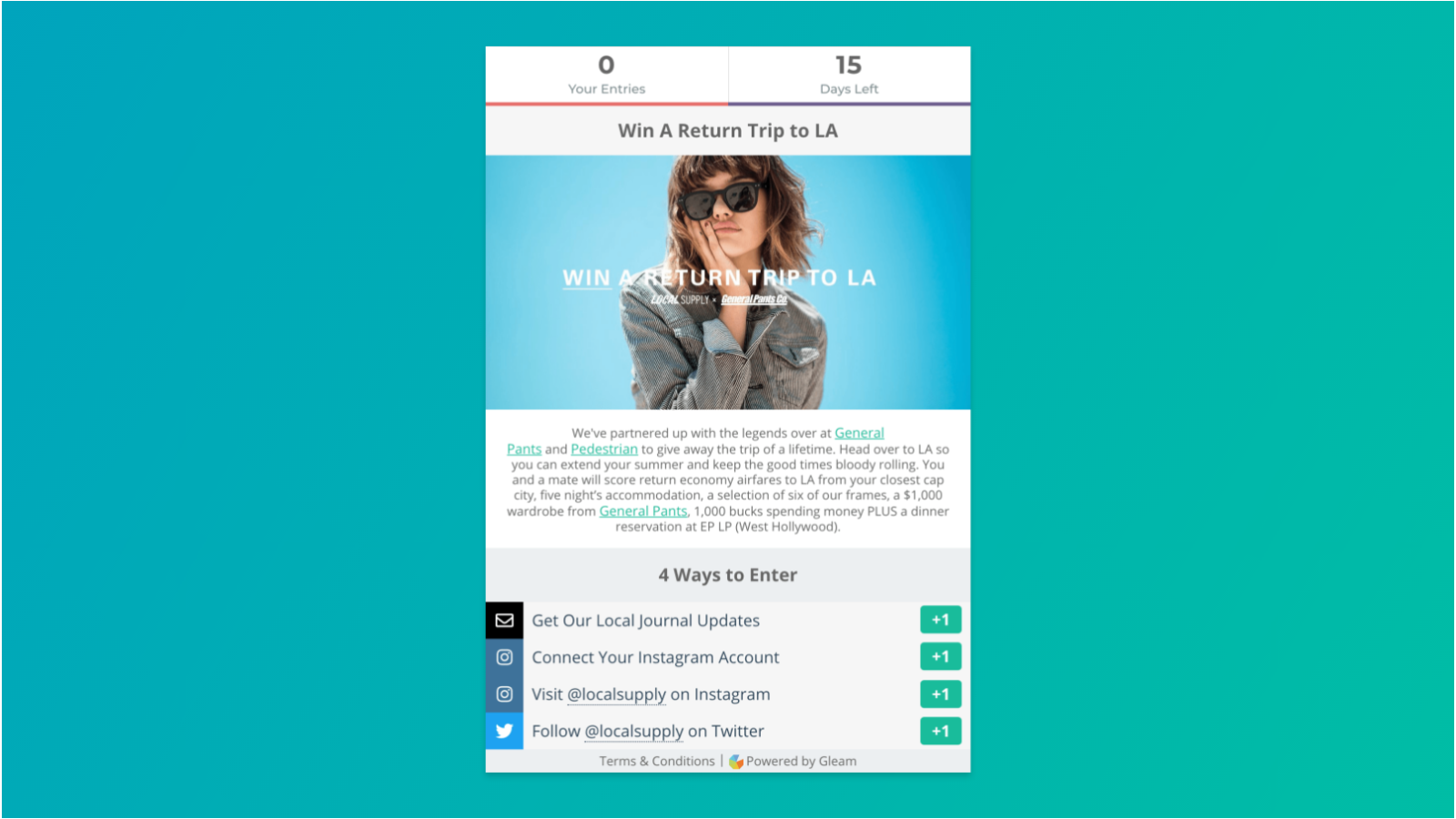Embed your Competitions widget anywhere you want.