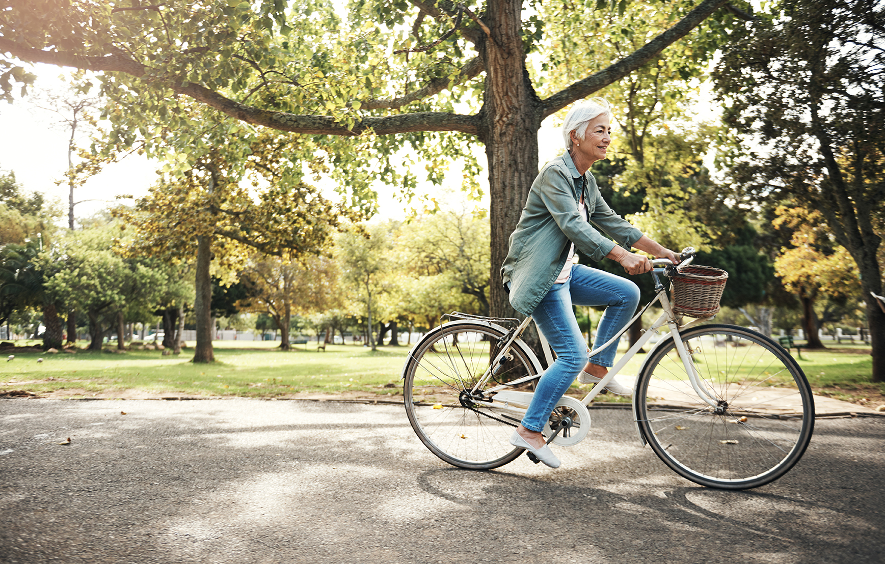 woman riding a bike