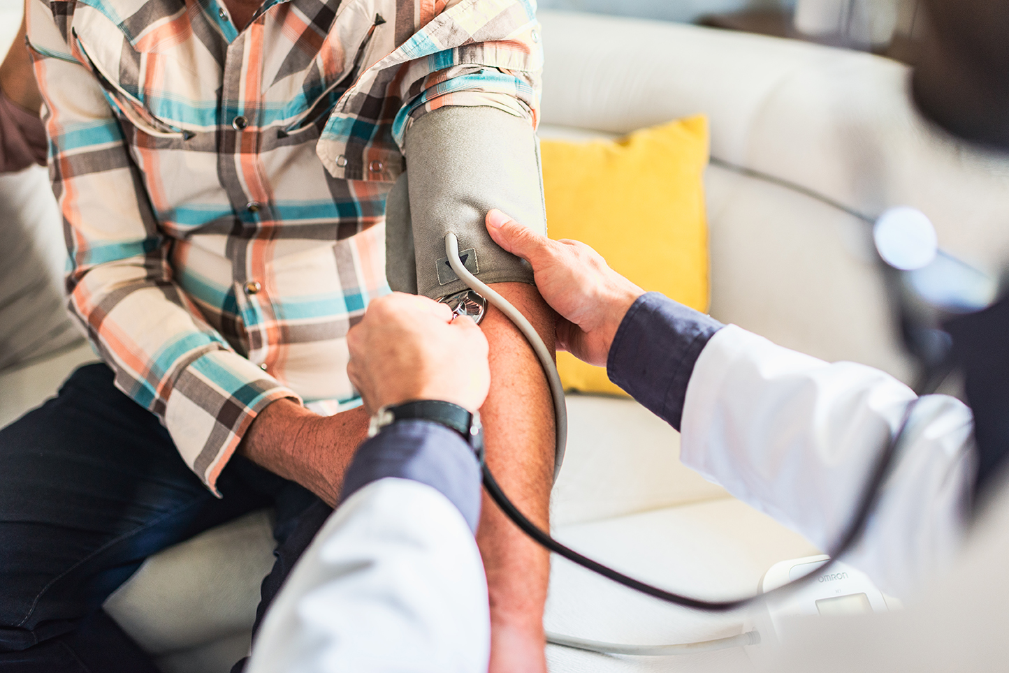 checking blood pressure