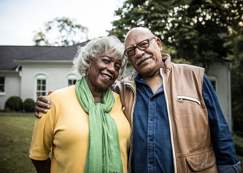 loving aging couple