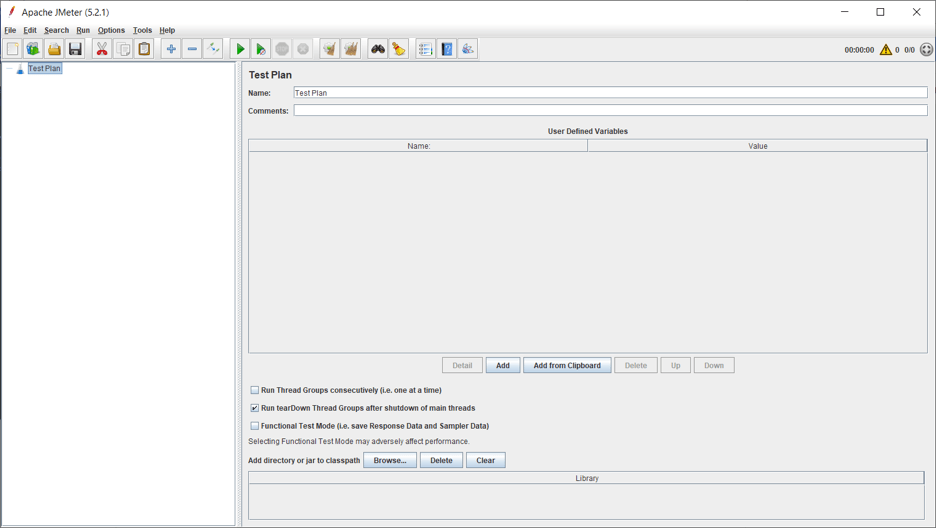 Empty JMeter test plan