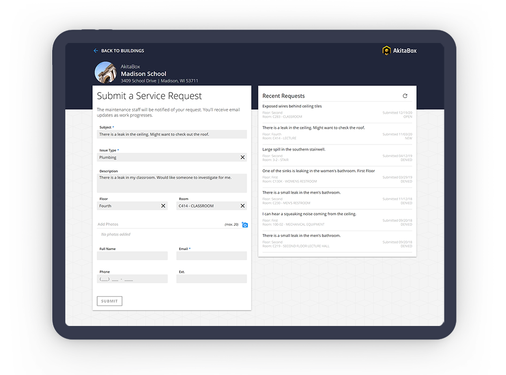 AkitaBox Service Request Portal Example Cropped