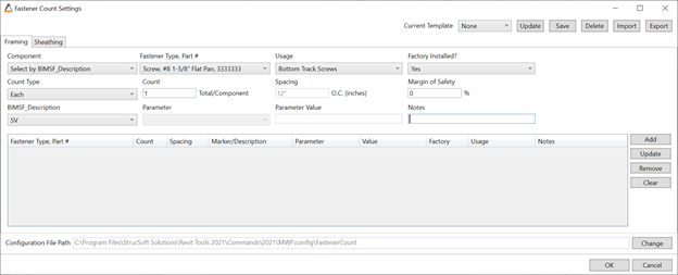 MWF Fastener Count Tool