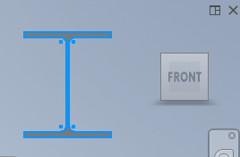 Structural steel beam viewed in Autodesk Inventor