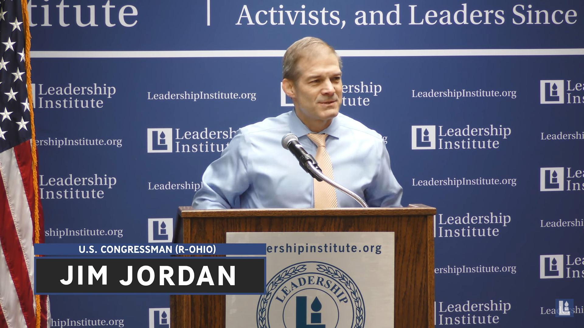 Congressman Jim Jordan speaking at the Leadership Institute