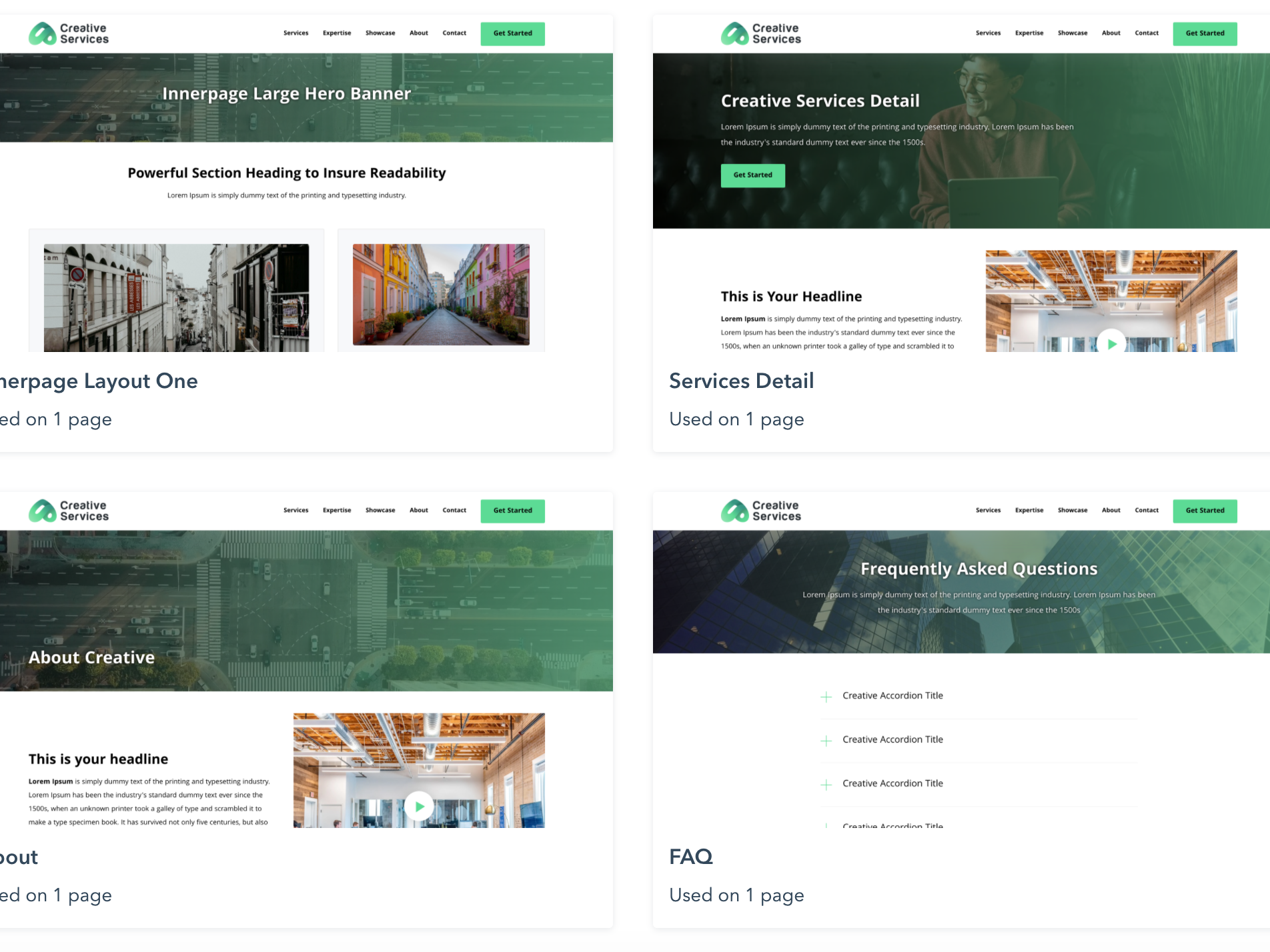 Prebuilt Page Templates