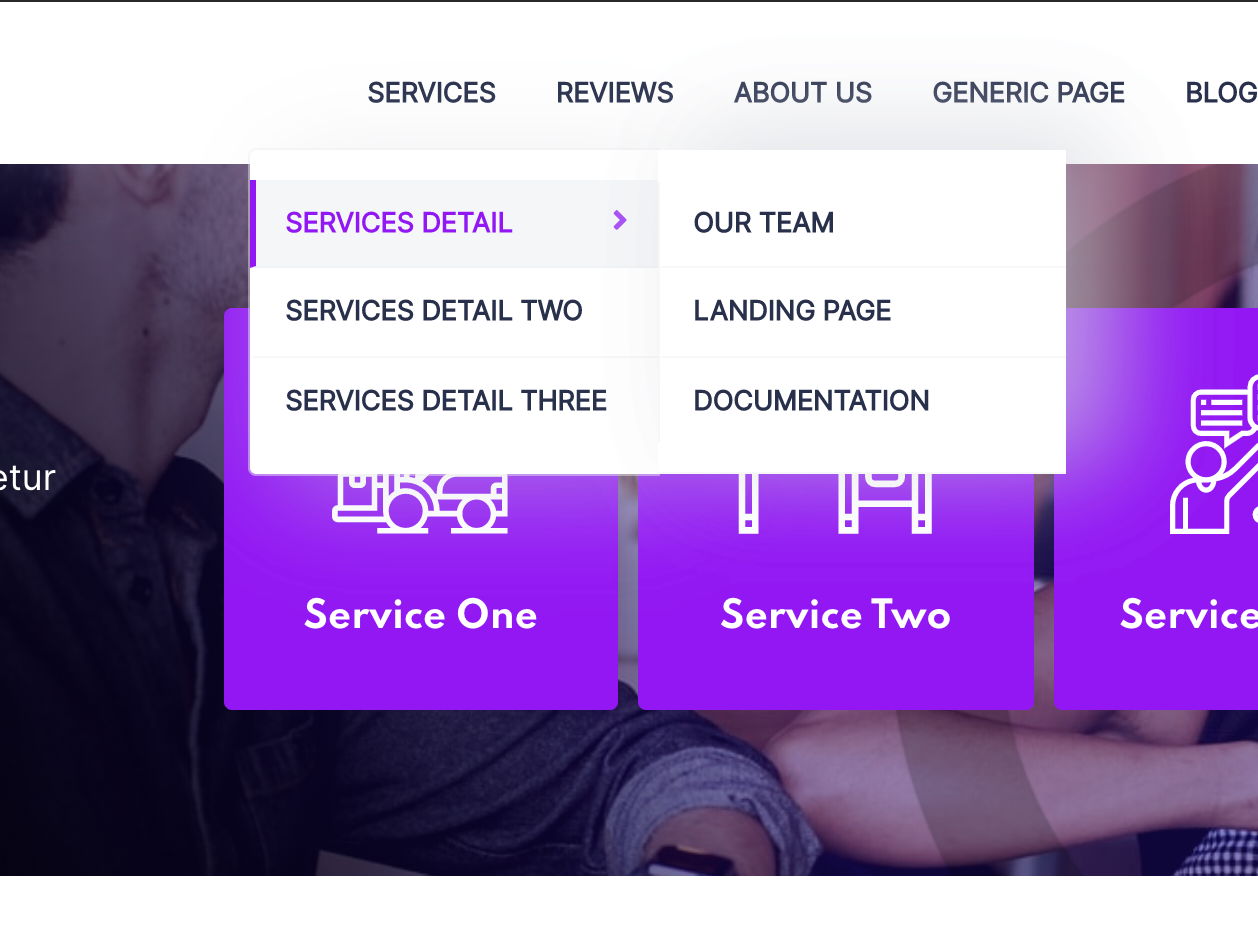Easy to Navigate Header Menu