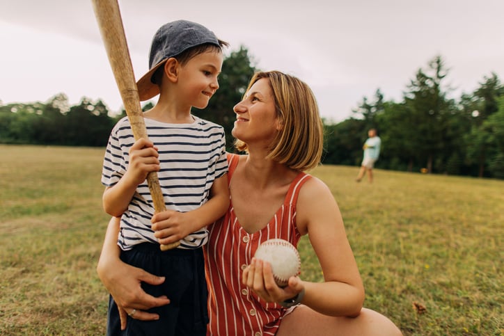 mother-and-son-enjoying-baseball