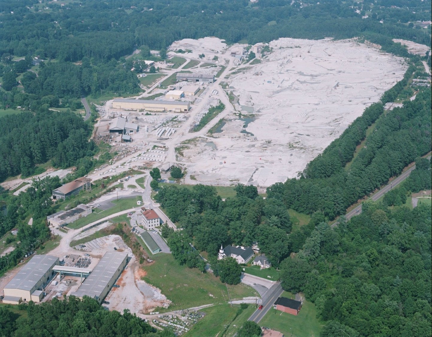 White Mount Airy quarry aerial view