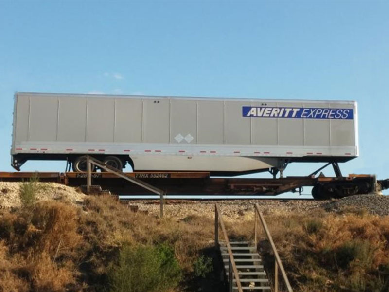 Trailer On Flatcar Intermodal Service TOFC Transportation Averitt