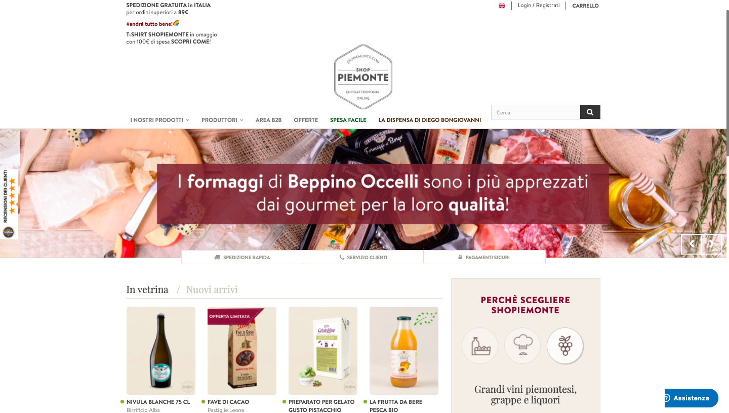 Shopiemonte homepage