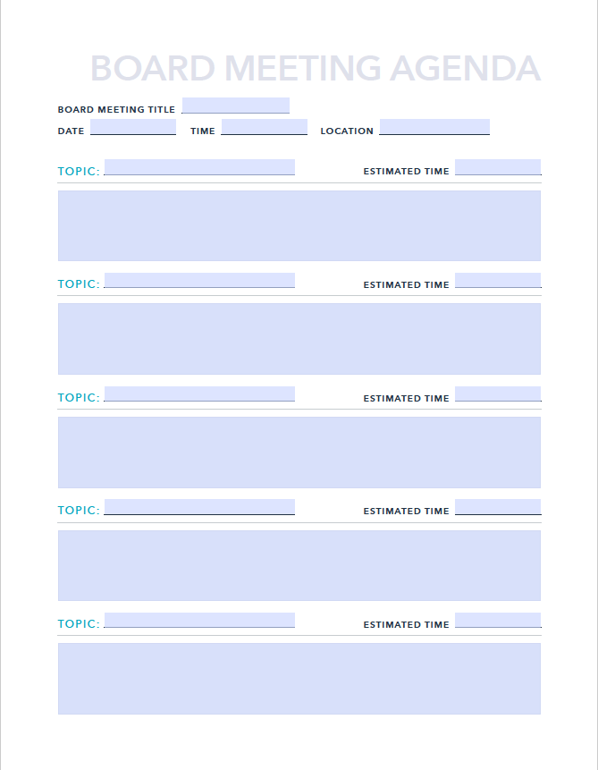 Board Of Directors Meeting Agenda Template from f.hubspotusercontent00.net