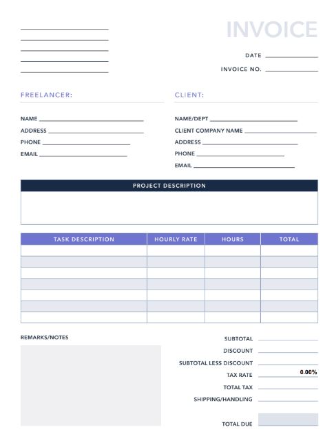 professional invoice receipt template