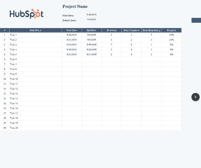 Free Gantt Chart Template For Excel Hubspot