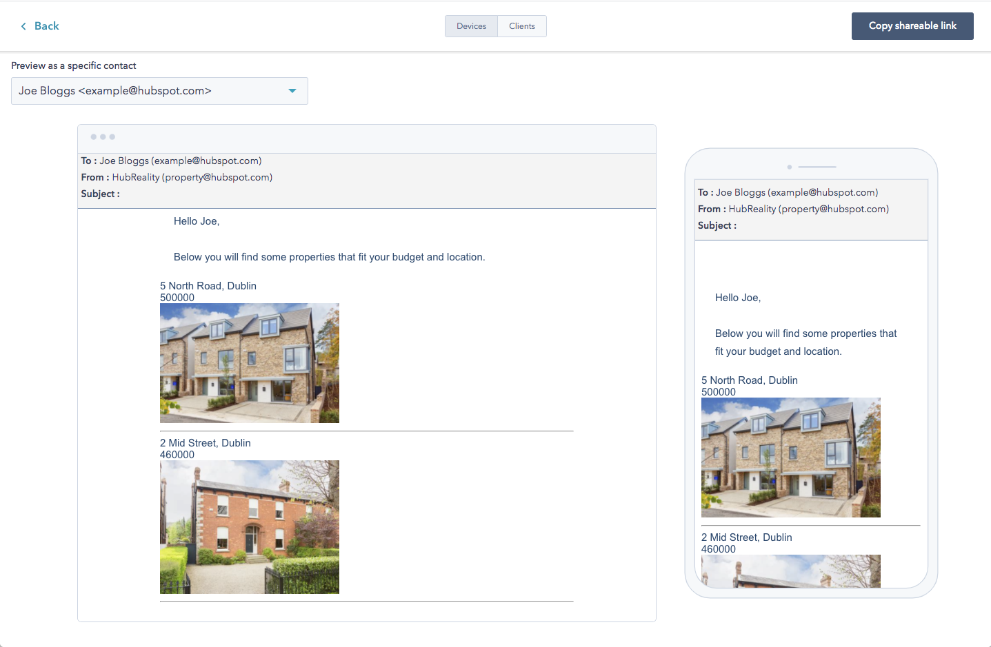 Screenshot of Email Preview