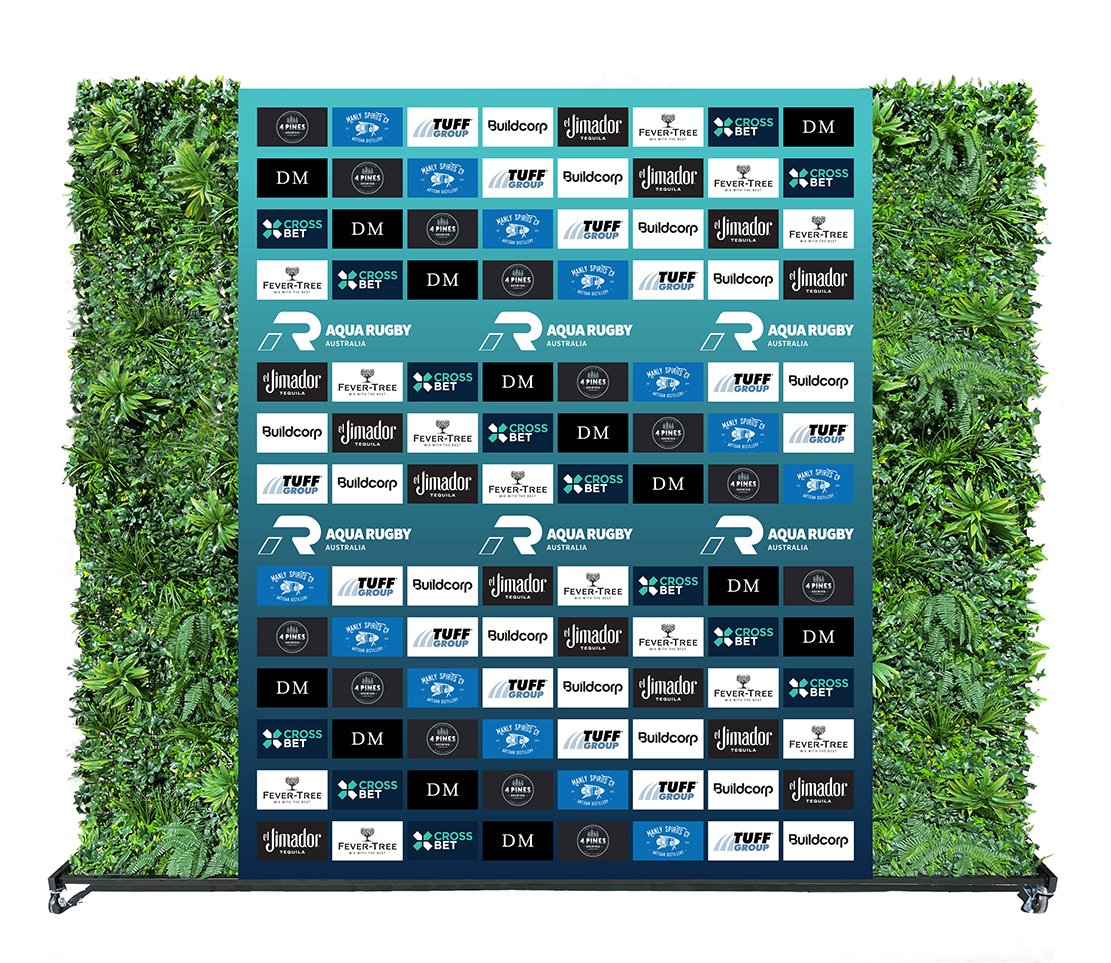 Aqua Rugby Media Wall Greenery