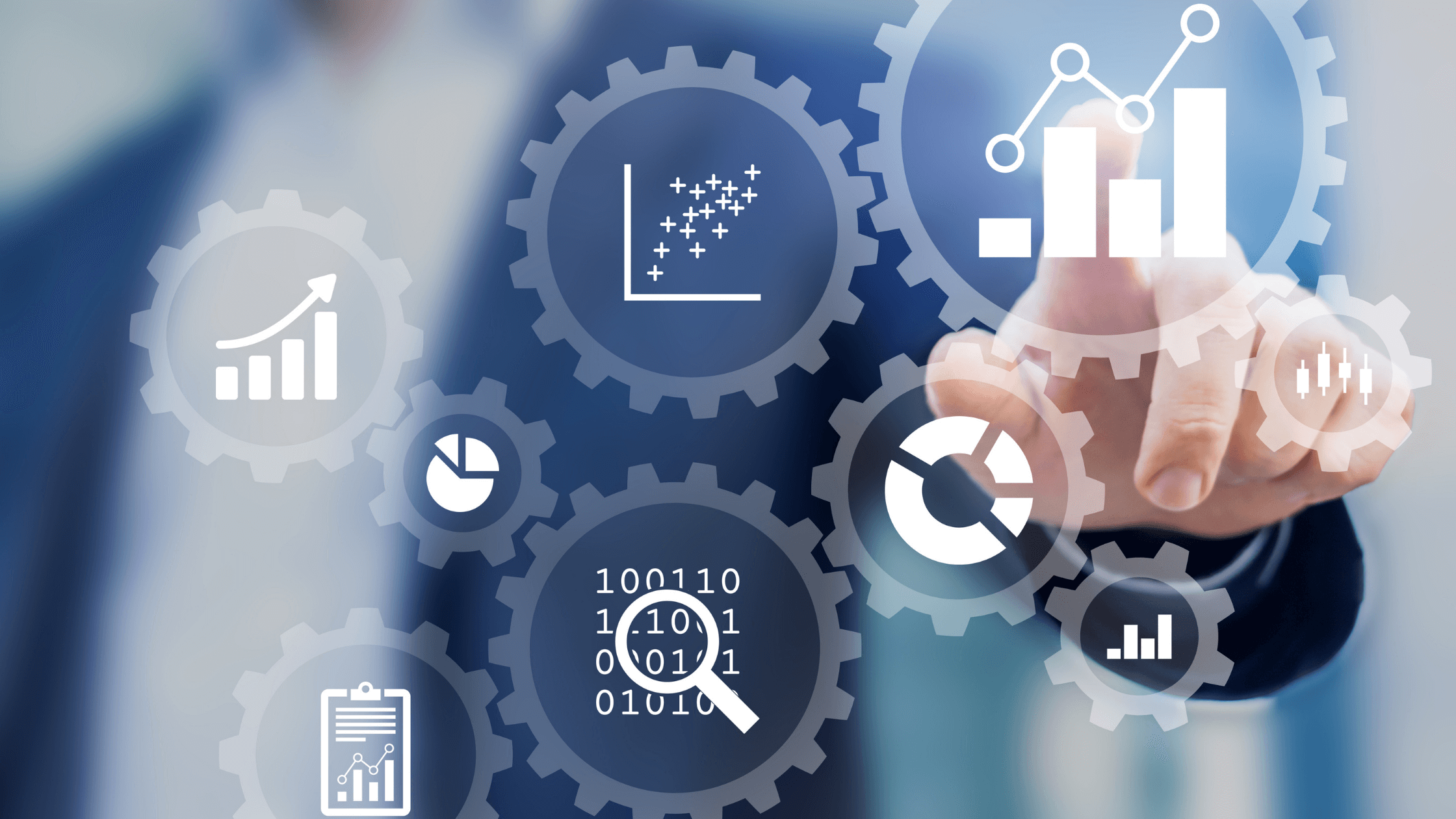 businessman leveraging self-service analytics