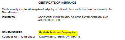 Canadian Filmmakers Navigating Your Certificate Of Insurance