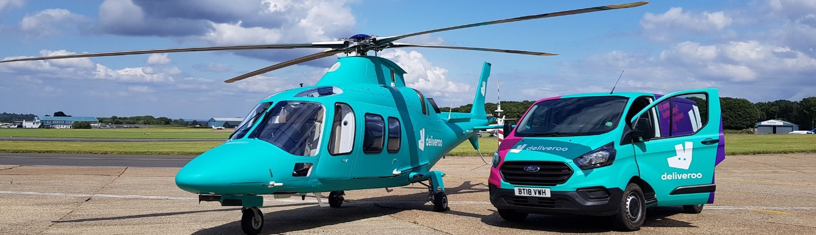 Deliveroo Van and Helicopter