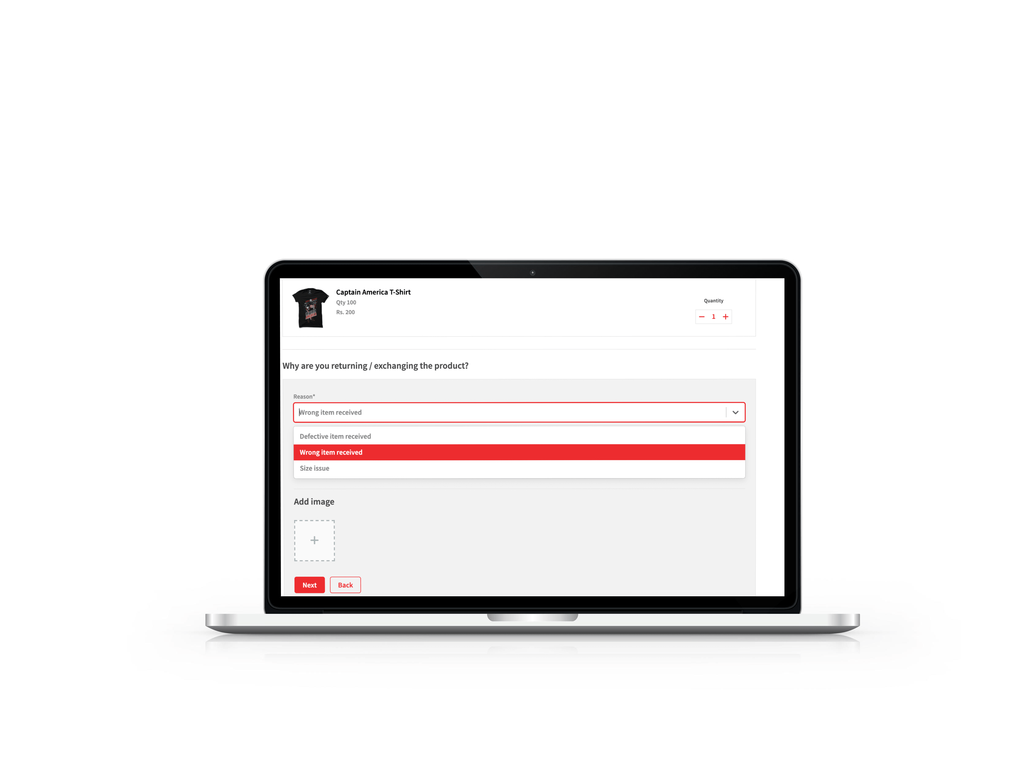 Ecommerce Returns UI