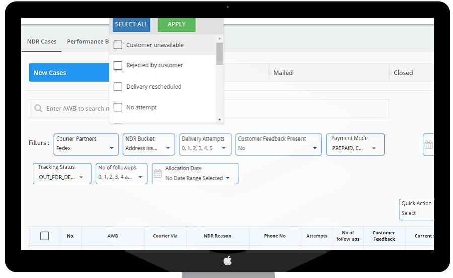 NDR dashboard
