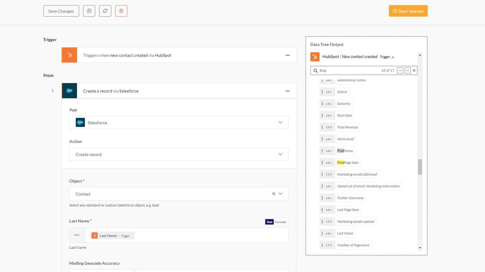 New contact in HubSpot creates contact in Salesforce