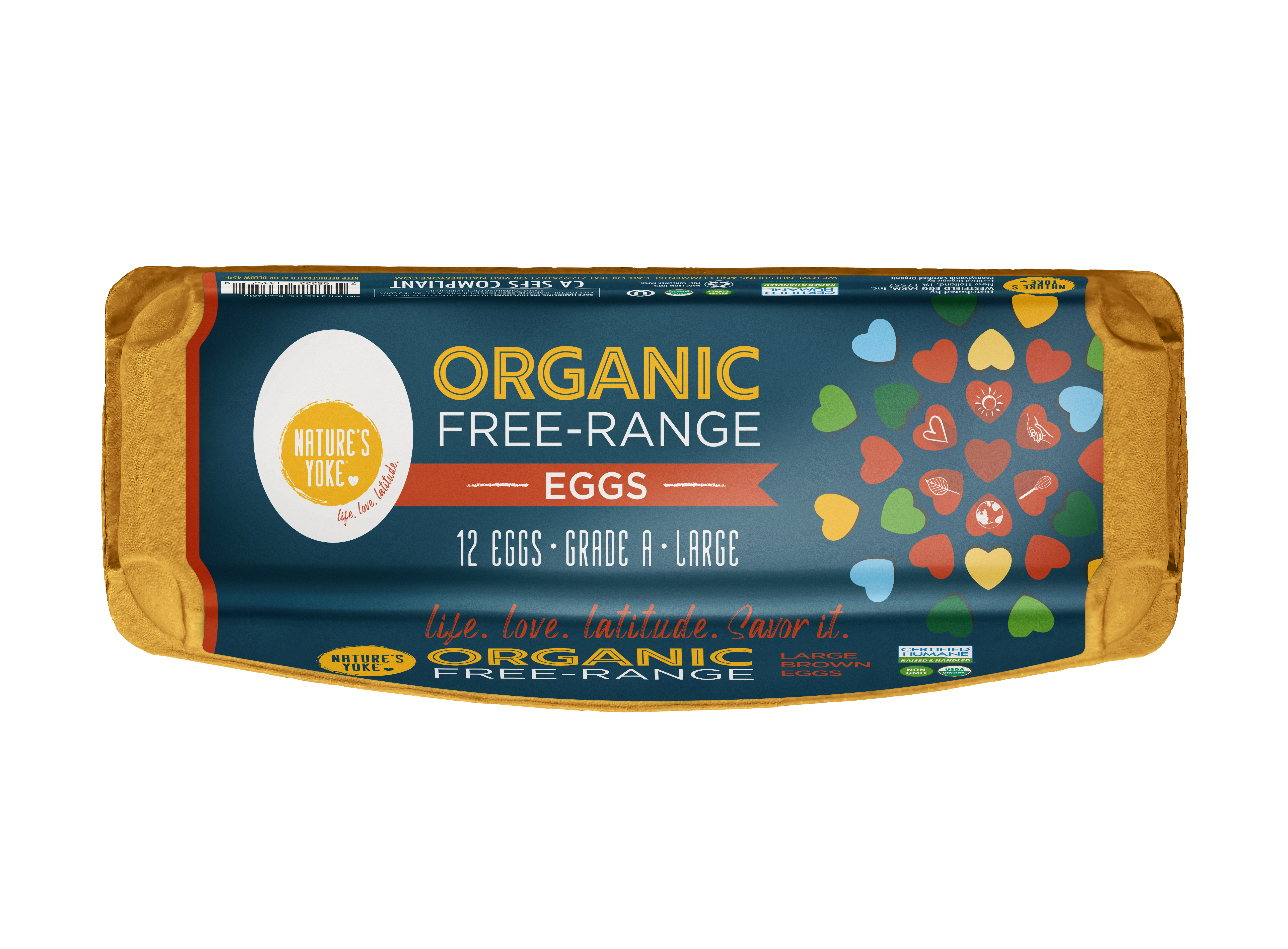 Carton of Nature's Yoke Organic Free-Range Eggs