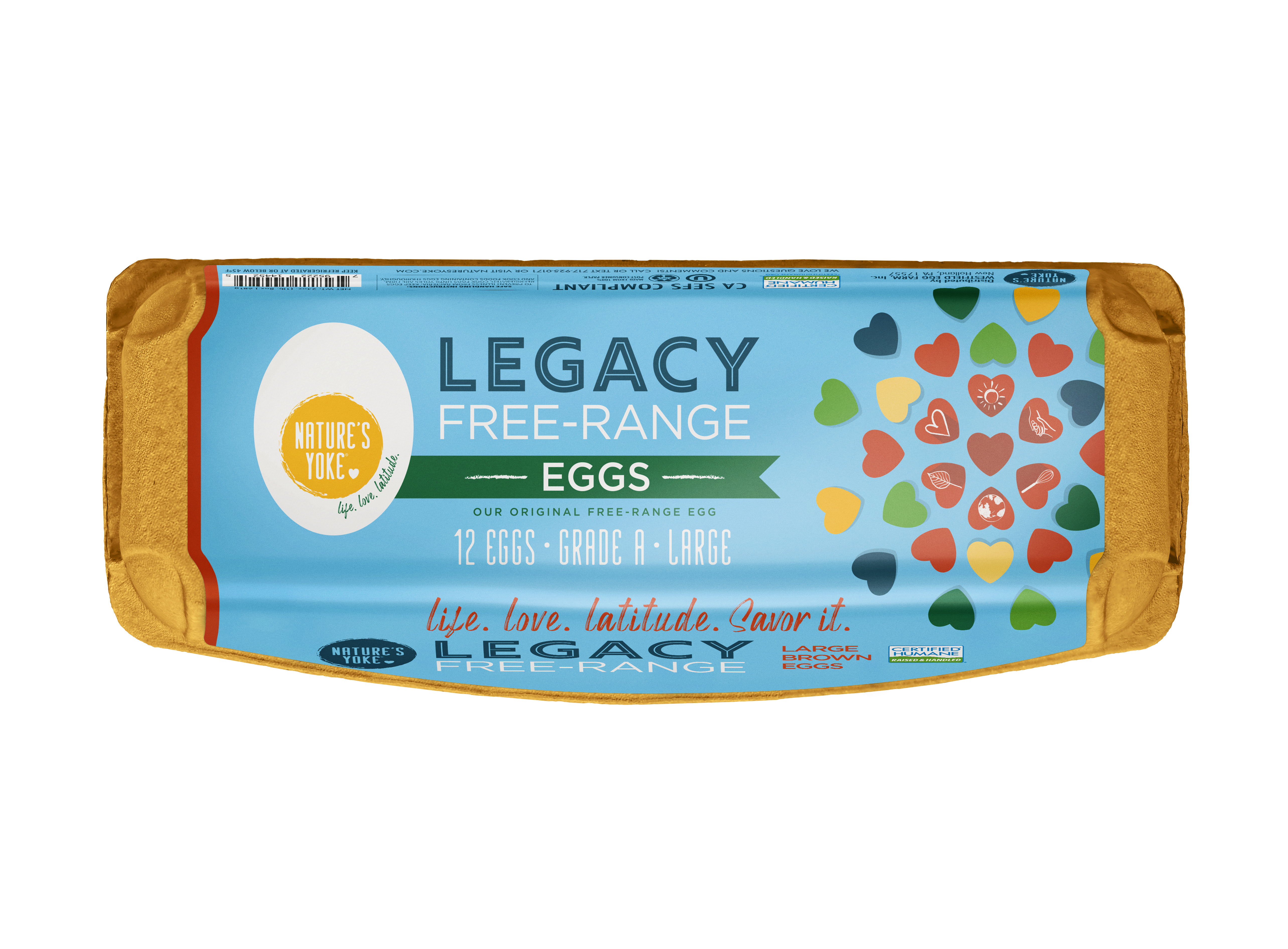 Carton of Nature's Yoke Legacy Free-Range Eggs